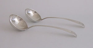 pair of sterling spoons circa 1786, Hester Bateman